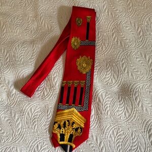 Angelina Italy Elegant Red and Gold Men's Tie